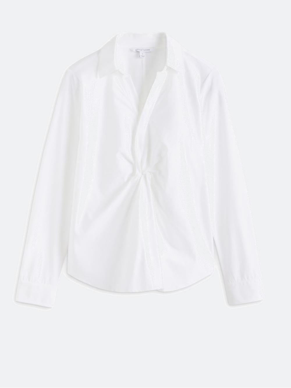 41 Hawthorn White Twist-Front Button Down Blouse